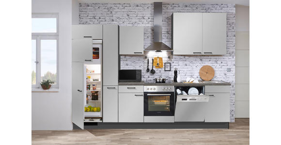 KÜCHENBLOCK 310 cm   in Weiß, Hellgrau  - Hellgrau/Weiß, KONVENTIONELL, Holzwerkstoff (310cm) - Xora