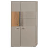 HIGHBOARD  in 83,3/154,1/37,4 cm  - Anthrazit/Eschefarben, KONVENTIONELL, Glas/Holzwerkstoff (83,3/154,1/37,4cm) - Hom`in