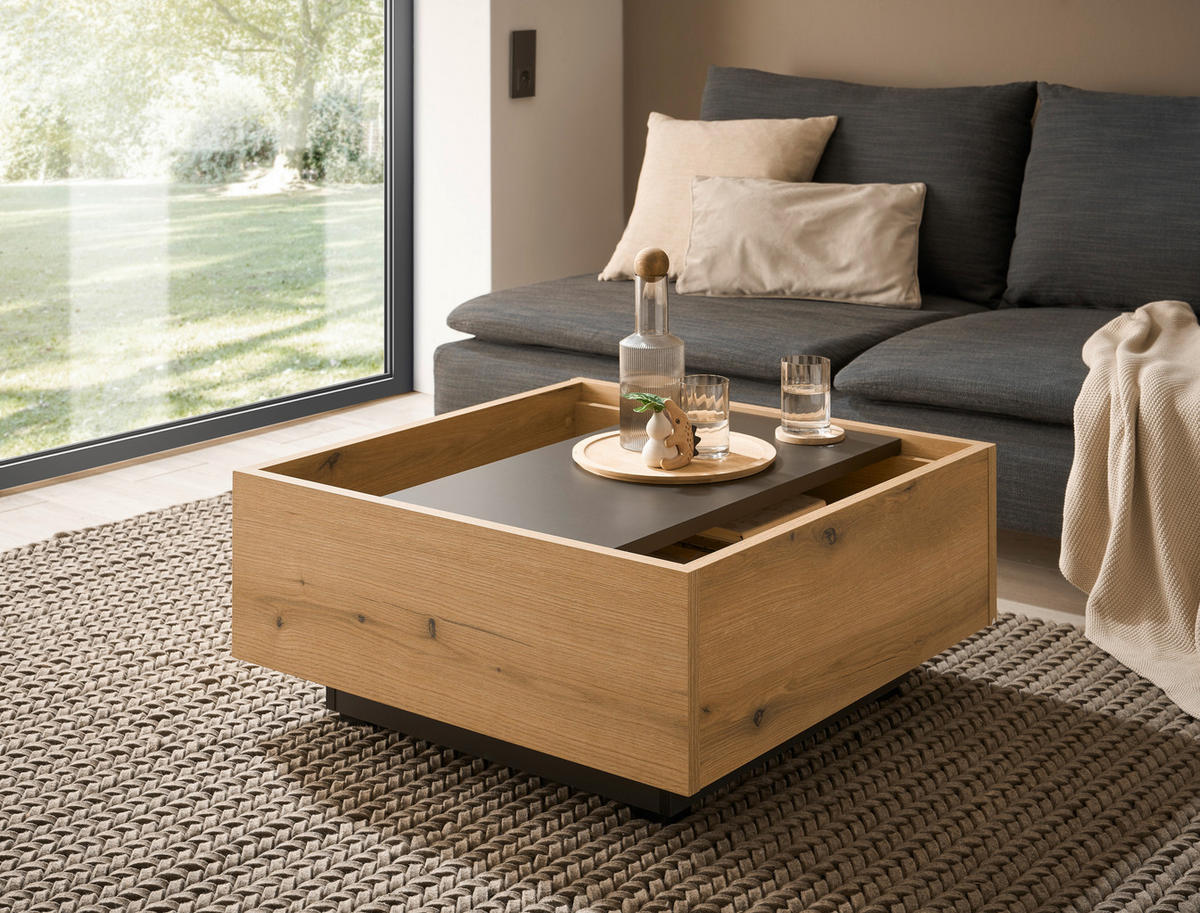 COUCHTISCH in Holzwerkstoff 76/35/75 cm  - Eichefarben/Graphitfarben, Design, Holzwerkstoff (76/35/75cm) - MID.YOU