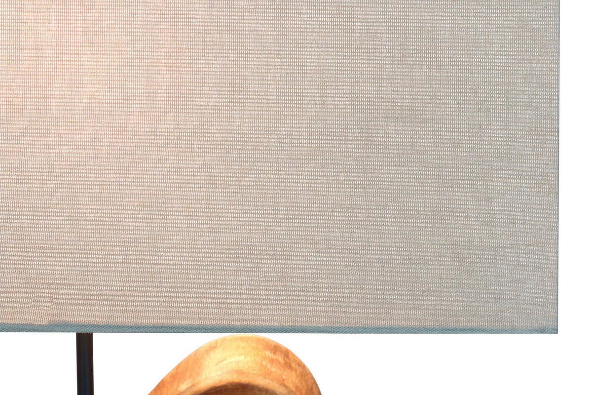 TISCHLEUCHTE 49/50/20 cm   - Schwarz/Weiß, Design, Holz/Textil (49/50/20cm) - P & B