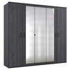 KLEIDERSCHRANK  in Graphitfarben, Silberfarben, Dunkelgrau, 5-türig  - Dunkelgrau/Silberfarben, Basics, Holzwerkstoff (225/208/58cm) - MID.YOU