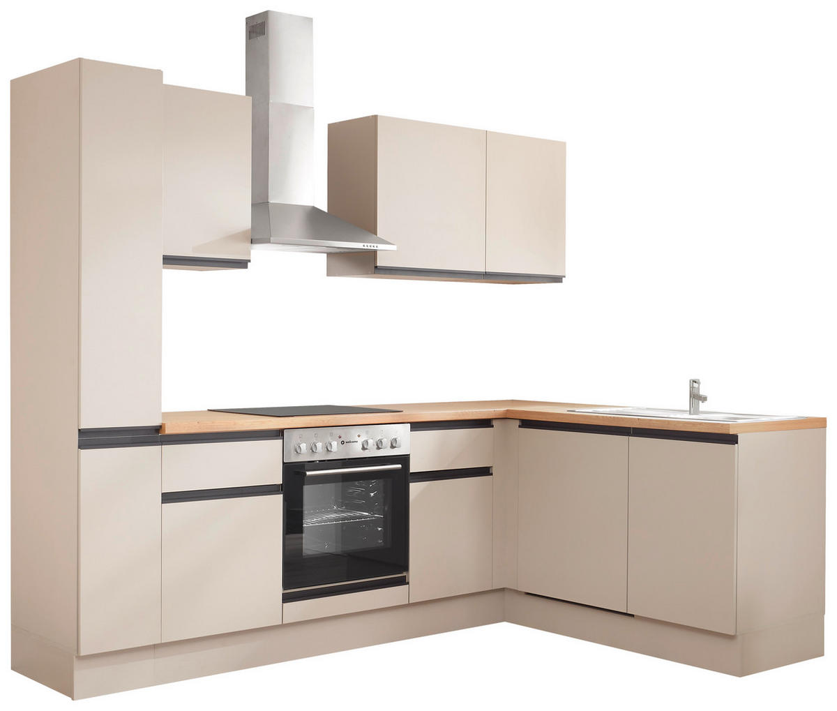 ECKKÜCHE 250/175 cm  in Seidengrau  - Eichefarben/Seidengrau, Trend, Holzwerkstoff/Metall (250/175cm) - P & B