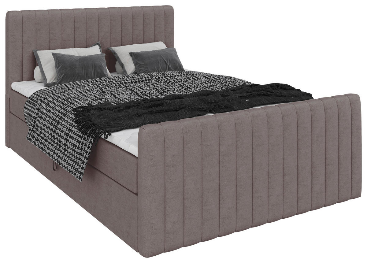 BOXBETT 140/200 cm  Braun  - Schwarz/Braun, Basics, Kunststoff/Textil (140/200cm) - Carryhome