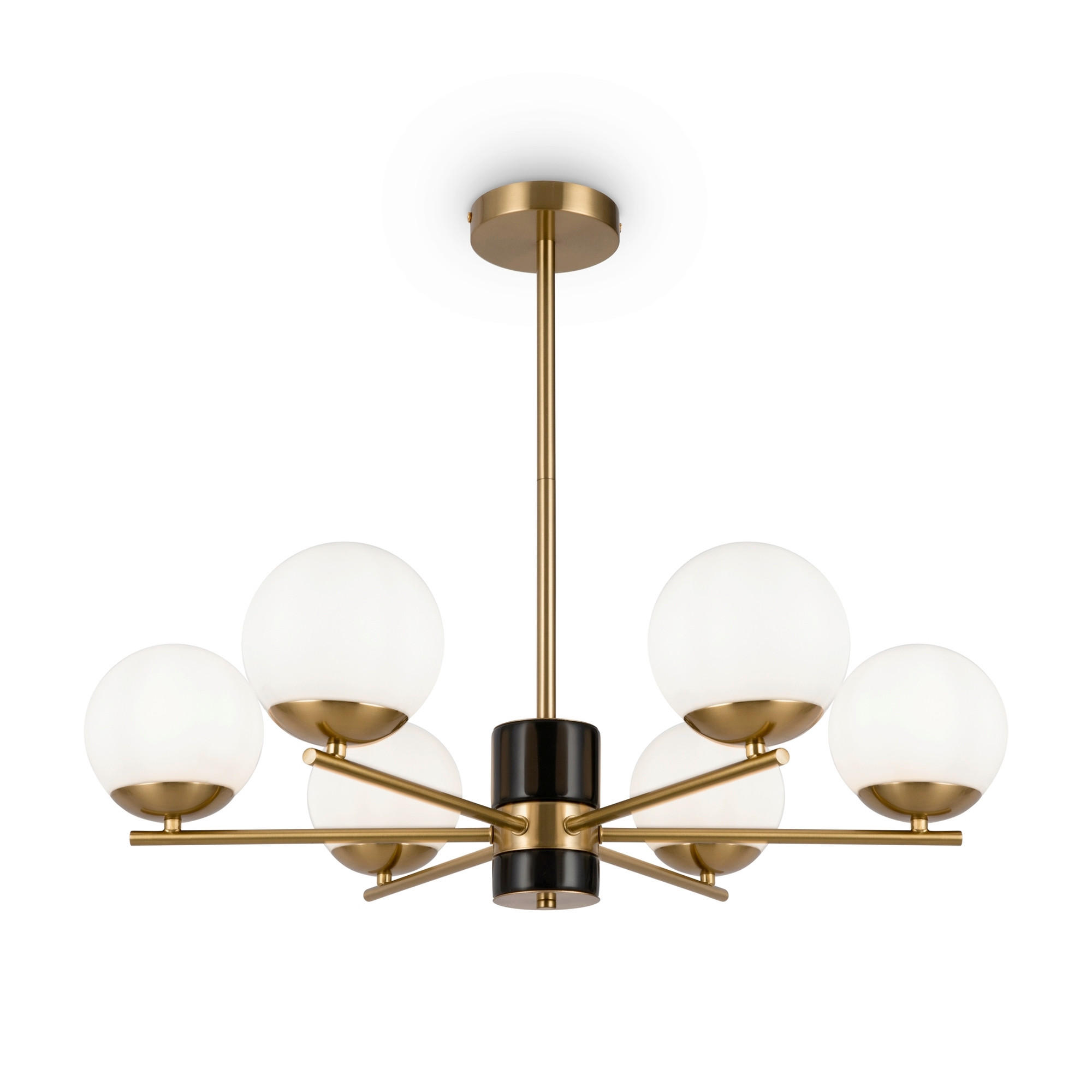 PENDELLEUCHTE Modern 67/56 cm   - Messingfarben/Weiß, Trend, Glas/Metall (67/56cm) - MAYTONI
