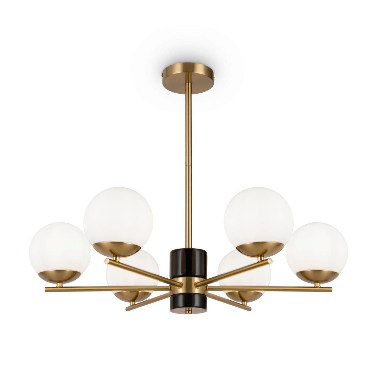 PENDELLEUCHTE 67/56 cm  - Messingfarben/Weiß, Trend, Glas/Metall (67/56cm) - MAYTONI