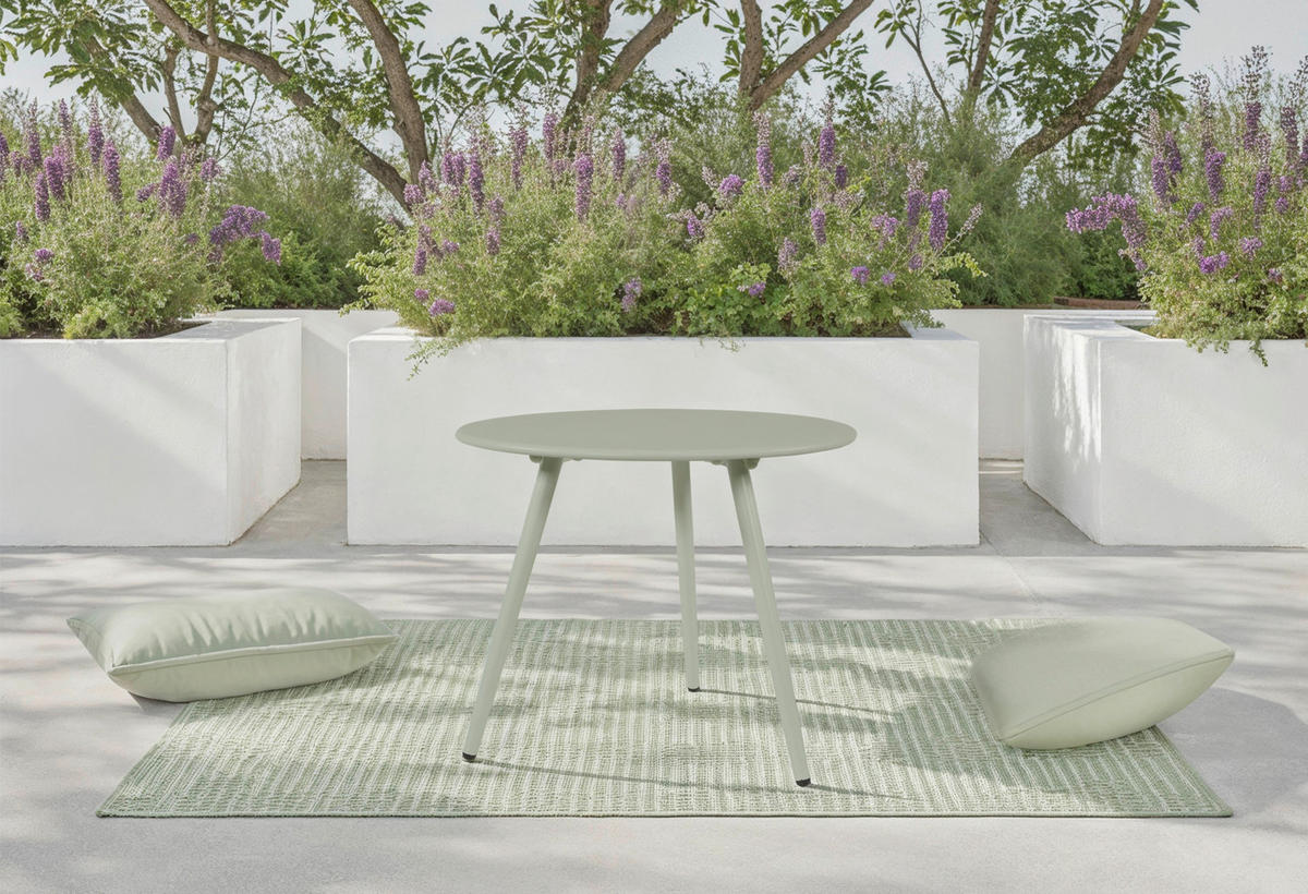 STÔL NA TERASU, kov, 60/41 cm - svetlozelená, Modern, kov (60/41cm) - Ambia Garden