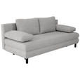 SCHLAFSOFA Lia in Webstoff Hellgrau  - Hellgrau/Schwarz, Design, Textil/Metall (197/84/92,5cm) - Hom`in