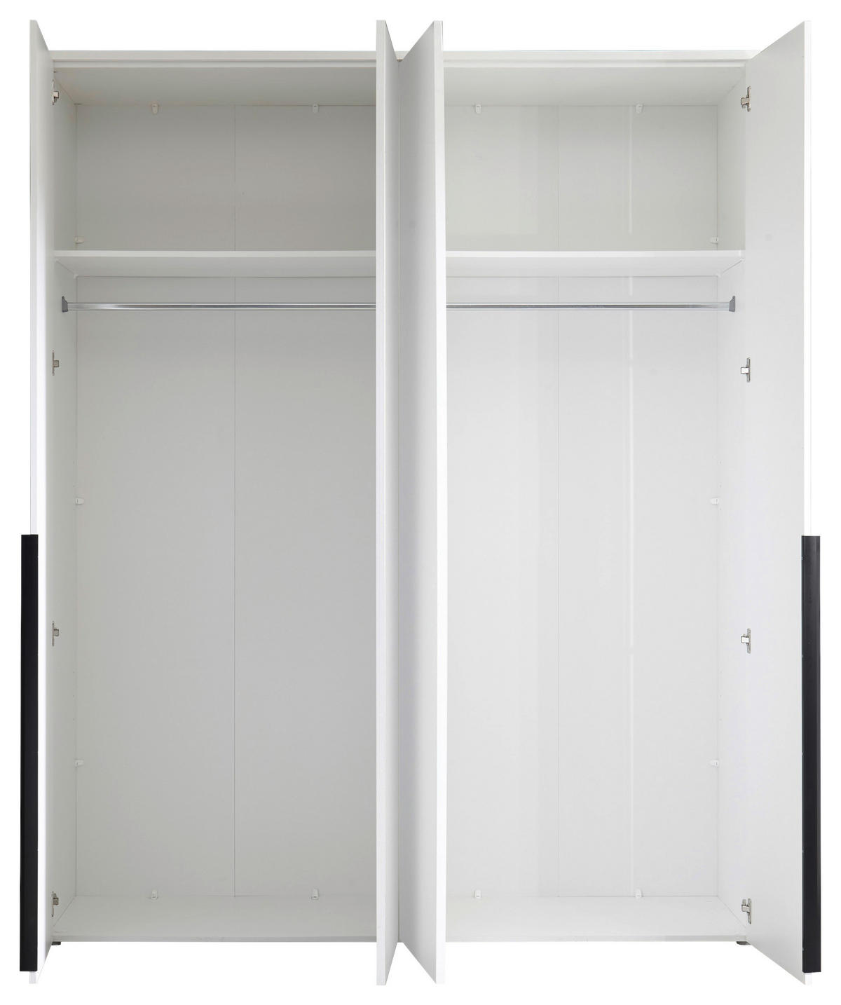 DREHTÜRENSCHRANK 180/225/52 cm 4-türig Weiß  - Schwarz/Weiß, MODERN, Holzwerkstoff/Kunststoff (180/225/52cm) - MID.YOU