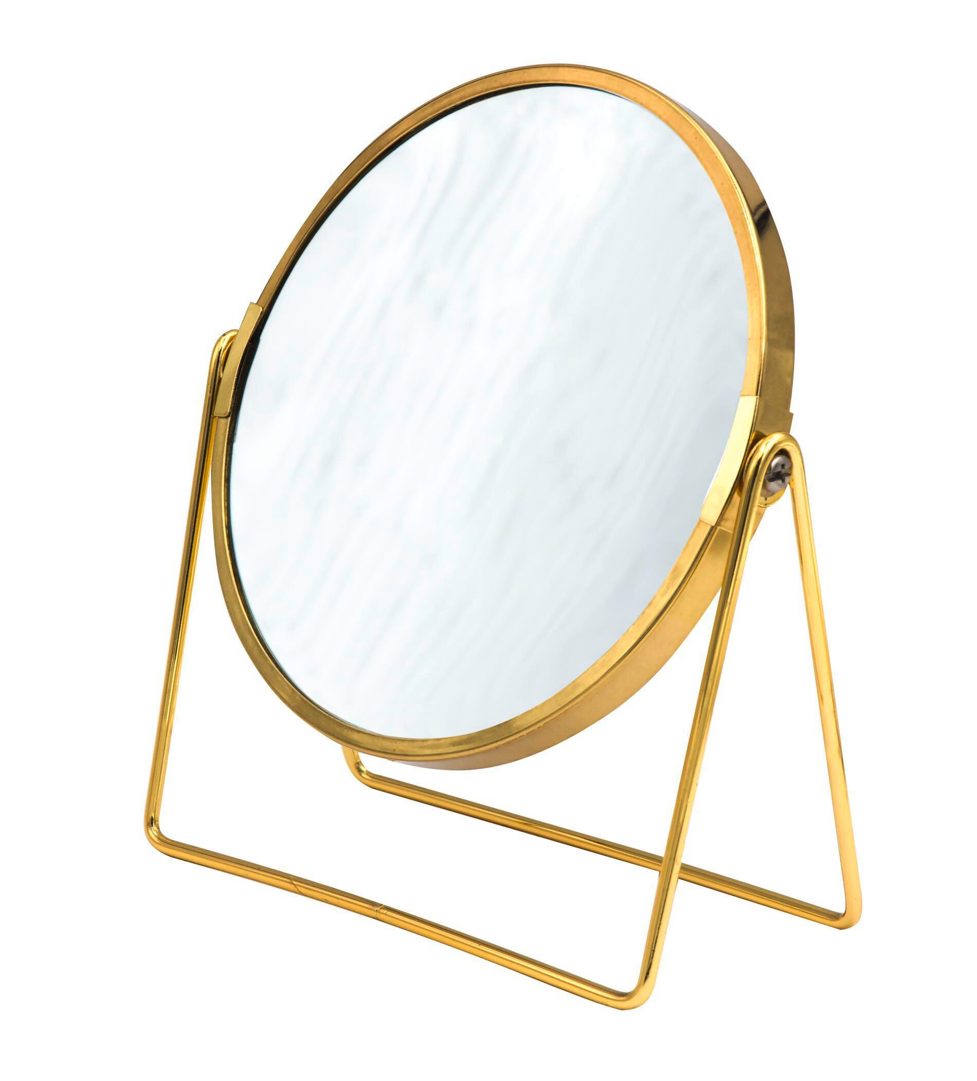 SCHMINKSPIEGEL 18,5/20,5 cm     - Goldfarben, Basics, Glas/Metall (18,5/20,5cm) - Sadena