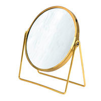 SCHMINKSPIEGEL  - Goldfarben, Basics, Glas/Metall (18,5/20,5cm) - Sadena