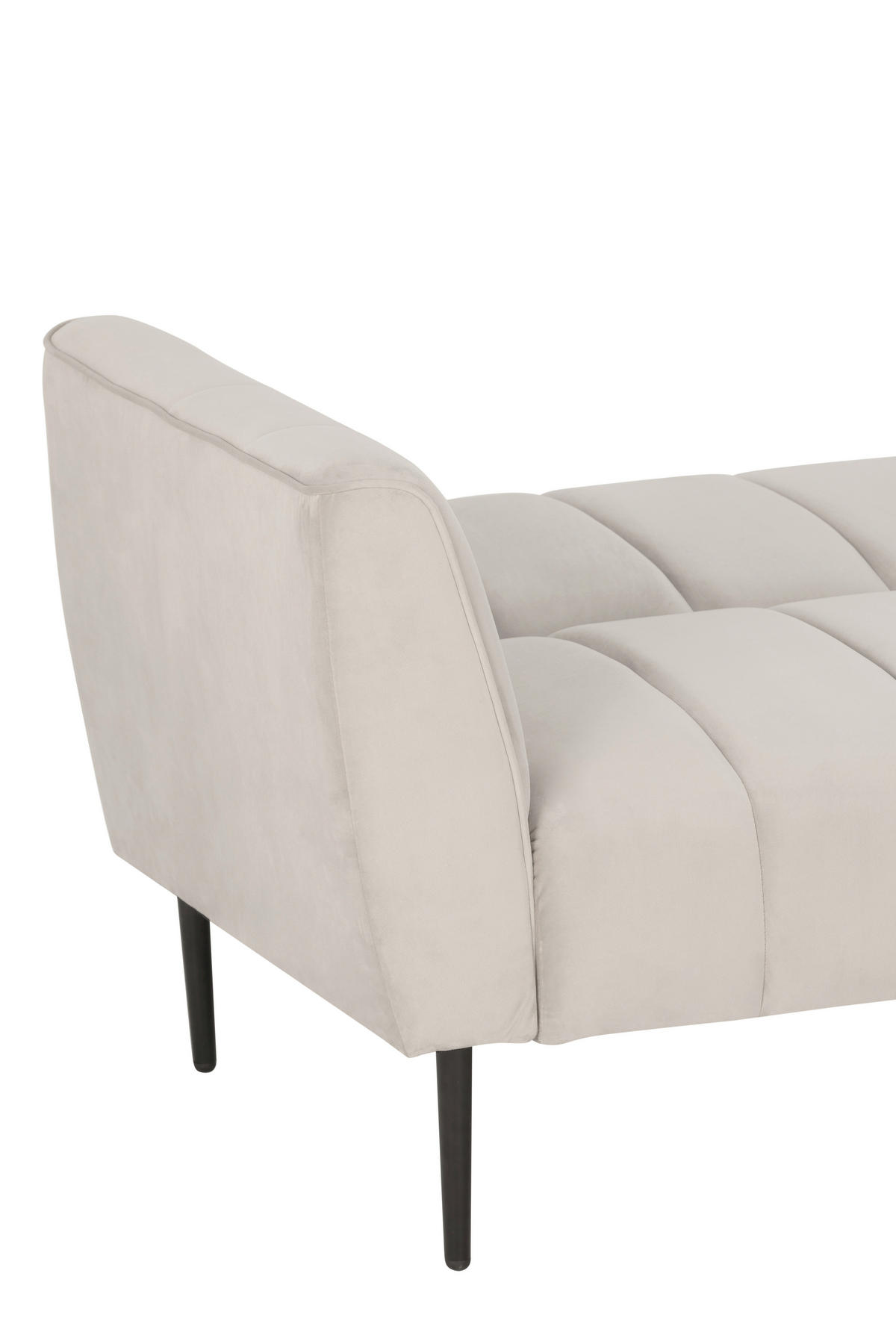 ECKSOFA Creme Samt  - Creme/Schwarz, MODERN, Textil/Metall (253/87/169cm) - P & B