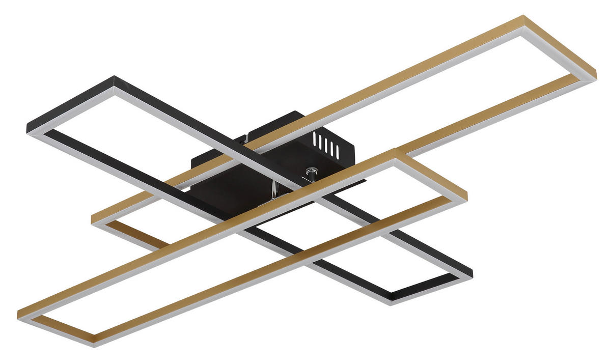 STROPNA LED-SVETILKA  DAKARI /1650 lm/3000 K/230 V/ - zlate barve/črna, Design, kovina/umetna masa (80/60/9.5cm)