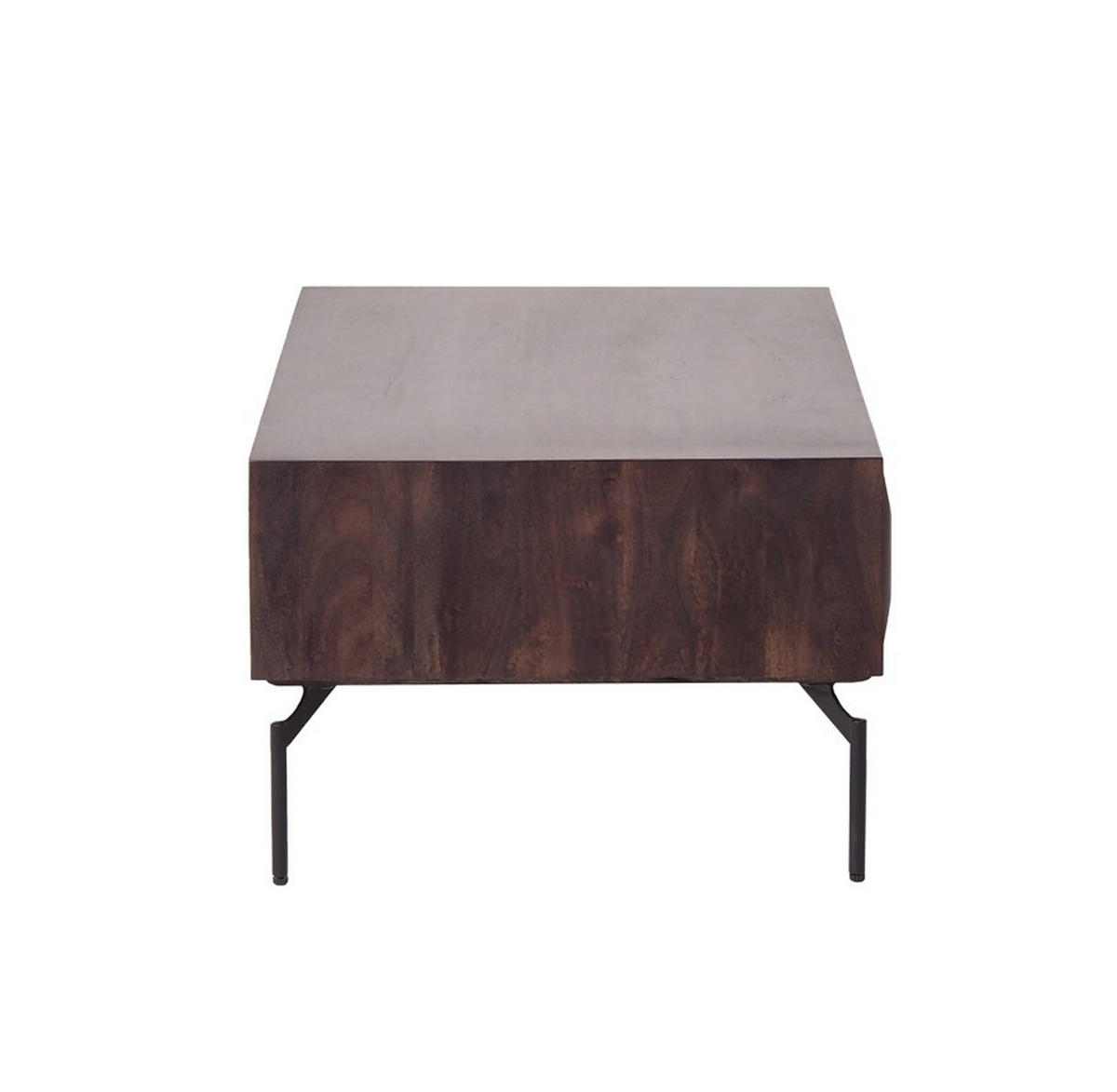 COUCHTISCH Akazie vollmassiv rechteckig Schwarz, Walnussfarben  - Walnussfarben/Schwarz, KONVENTIONELL, Holz/Metall (110/40/60cm) - Livetastic