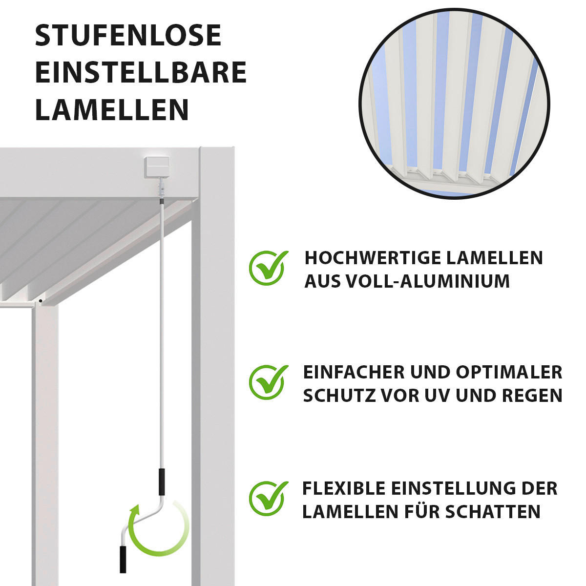 PERGOLA 720/255/360 cm   - Weiß, Basics, Metall (720/255/360cm) - WEIDE
