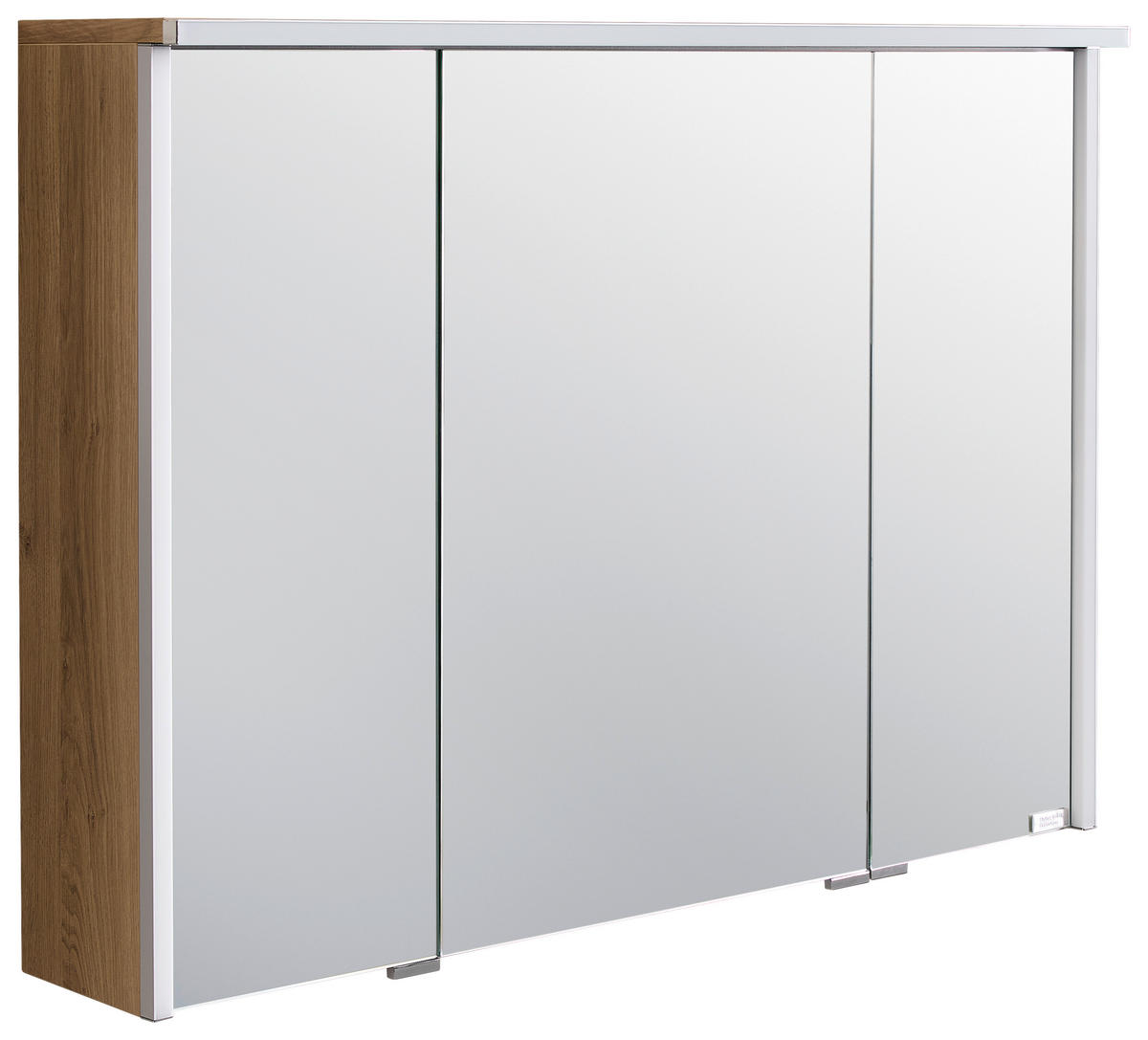 SPIEGELSCHRANK 90/65,6/15 cm  - Chromfarben/Eichefarben, Design, Glas/Holzwerkstoff (90/65,6/15cm) - Dieter Knoll