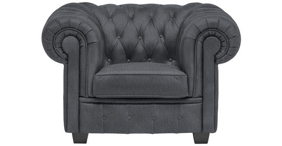 CHESTERFIELD-SESSEL - Wengefarben/Grau, LIFESTYLE, Holz/Textil (115/76,5/96cm) - Landscape