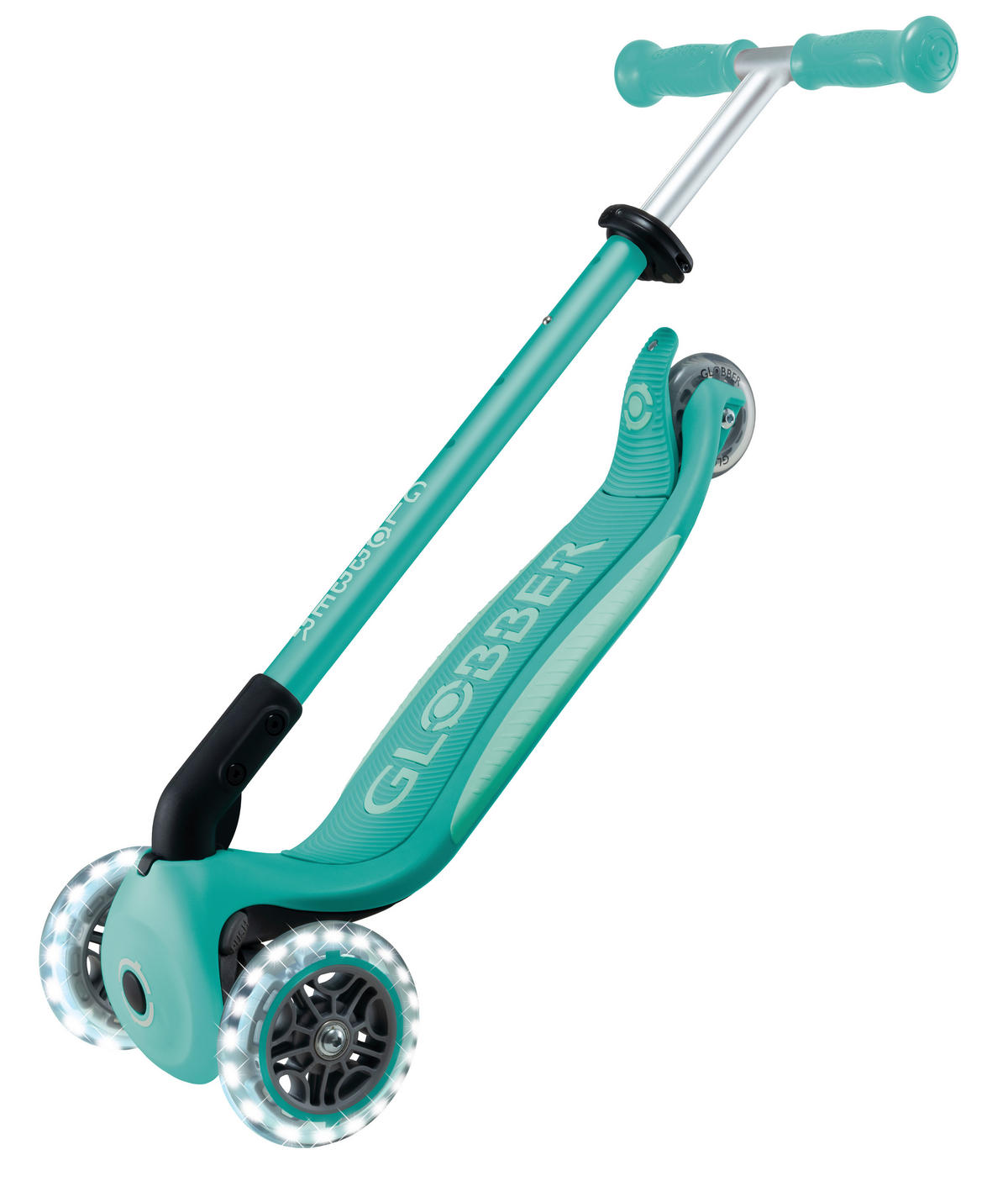 KINDERSCOOTER ELITE LIGHTS  - Mintgrün, Basics, Kunststoff (57.5/28/82.5cm) - GLOBBER
