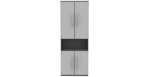 AKTENSCHRANK Anthrazit, Hellgrau - Anthrazit/Hellgrau, KONVENTIONELL, Holzwerkstoff (80/217,4/43cm) - Moderano