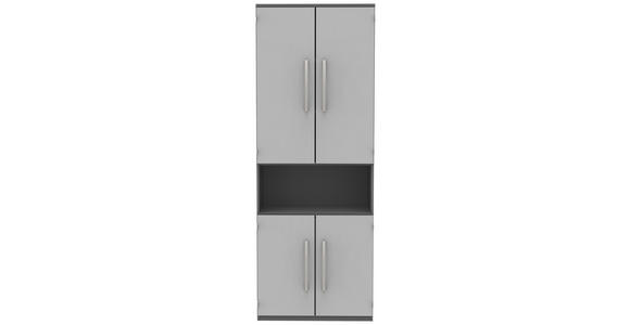 AKTENSCHRANK Anthrazit, Hellgrau  - Anthrazit/Hellgrau, KONVENTIONELL, Holzwerkstoff (80/217,4/43cm) - Moderano