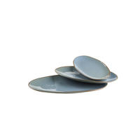 SERVIERPLATTEN-SET Nottingham  - Blaugrau, Basics, Keramik - Mäser