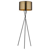 STEHLEUCHTE - Goldfarben/Schwarz, Design, Kunststoff/Textil (48,5/159cm) - Globo