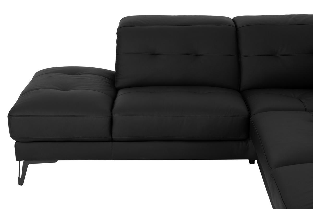 CloseUp von MID.YOU ECKSOFA Schwarz Echtleder.