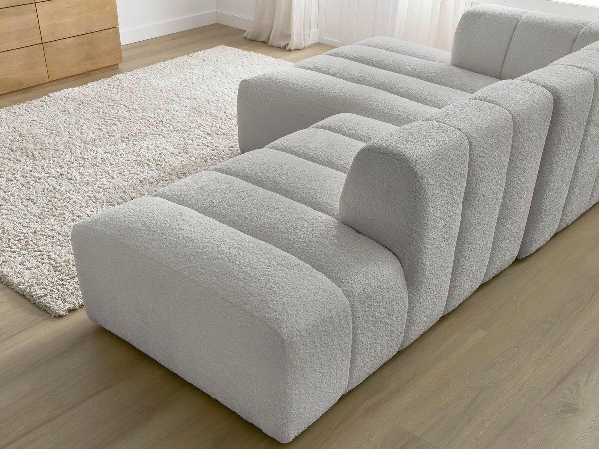 ECKSOFA  ANNECY Hellgrau Bouclé  - Hellgrau/Schwarz, MODERN, Kunststoff/Textil (170/262cm)