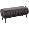 HOCKERBANK 110/46/45 cm Samt Schwarz, Dunkelgrau  - Dunkelgrau/Schwarz, Trend, Textil/Metall (110/46/45cm) - Xora
