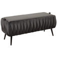 HOCKERBANK 110/46/45 cm Samt Schwarz, Dunkelgrau  - Dunkelgrau/Schwarz, Trend, Textil/Metall (110/46/45cm) - Xora