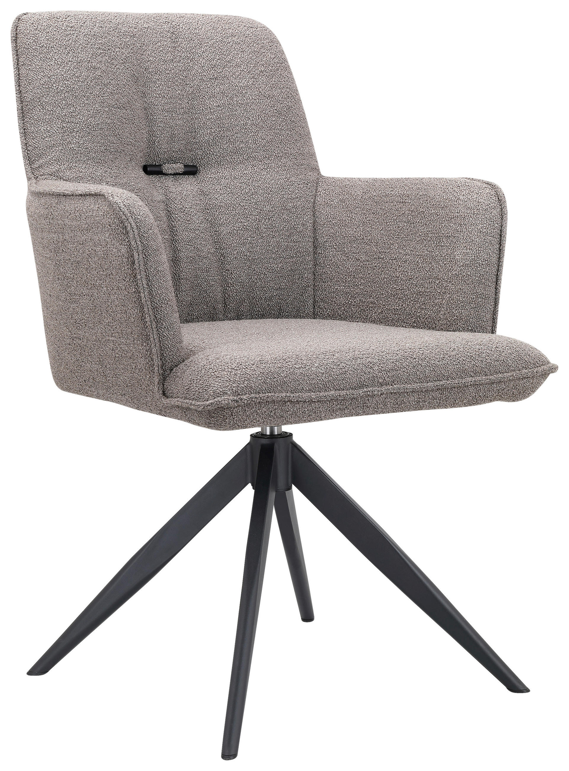 NASLANJAČ, kovina, tekstil črna, rjavosiva  - rjavosiva/črna, Design, kovina/tekstil (60/87/64,5cm) - Novel