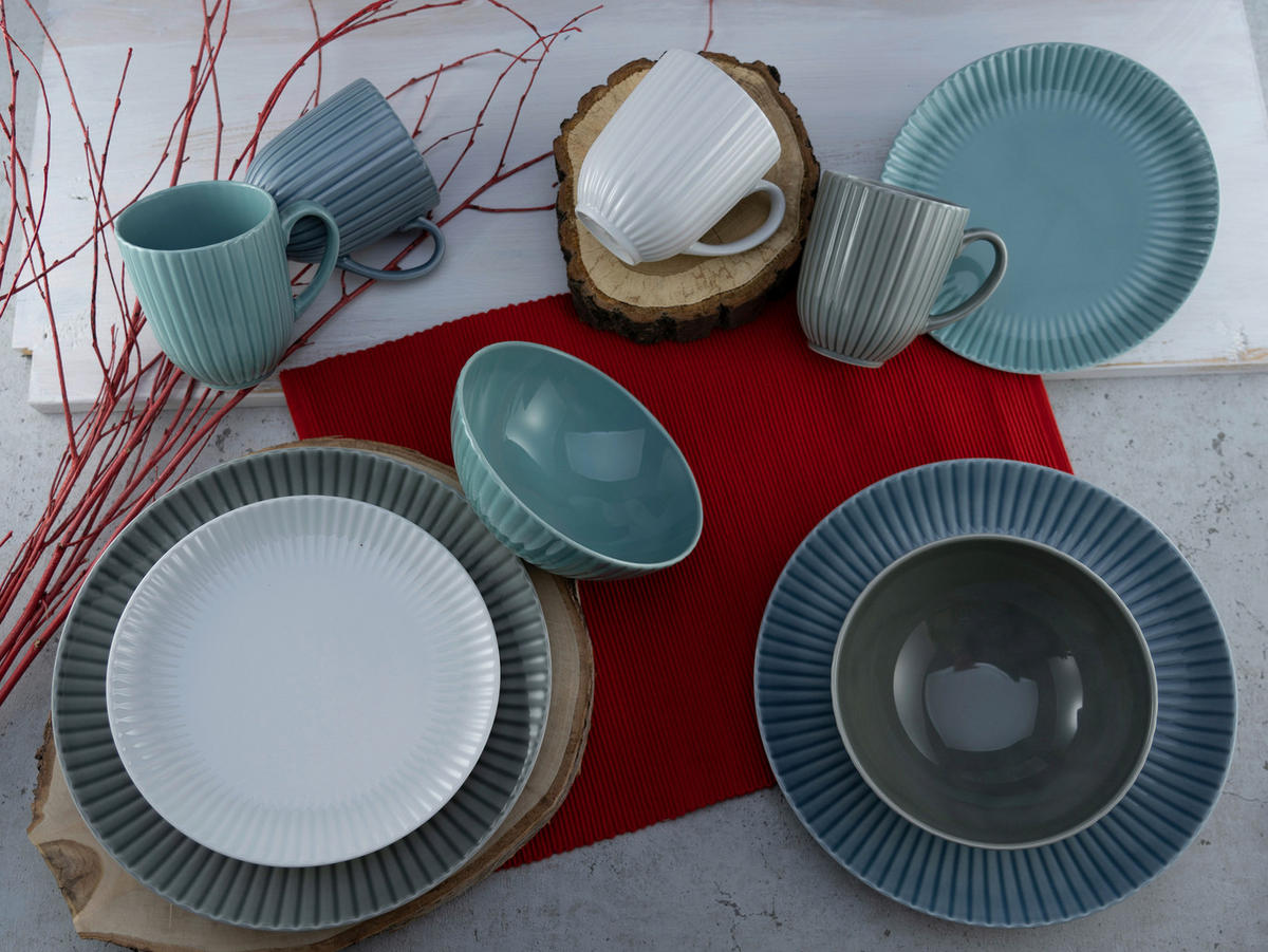 KOMBISERVICE Allegra Colours 16-teilig  - Blau/Petrol, Trend, Keramik - Creatable