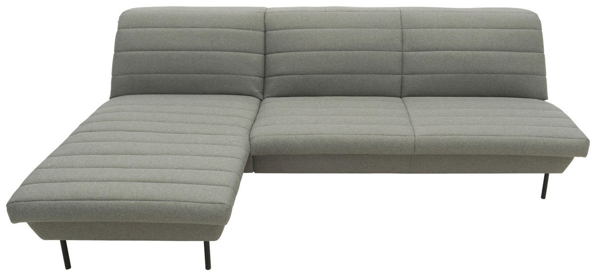 ECKSOFA in Webstoff Graubraun  168/274 cm  - Graubraun/Schwarz, Design, Textil/Metall (168/274cm) - LOOKS by W.Joop