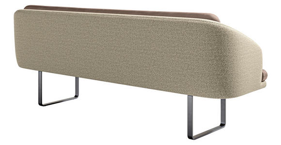 SITZBANK 255/89/68 cm Velours, Flachgewebe Sandfarben, Beige Metall  - Sandfarben/Beige, Design, Textil/Metall (255/89/68cm) - Dieter Knoll