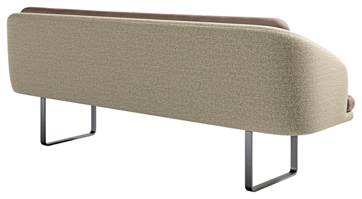 SITZBANK 255/89/68 cm Velours, Flachgewebe Sandfarben, Beige Metall  - Sandfarben/Beige, Design, Textil/Metall (255/89/68cm) - Dieter Knoll