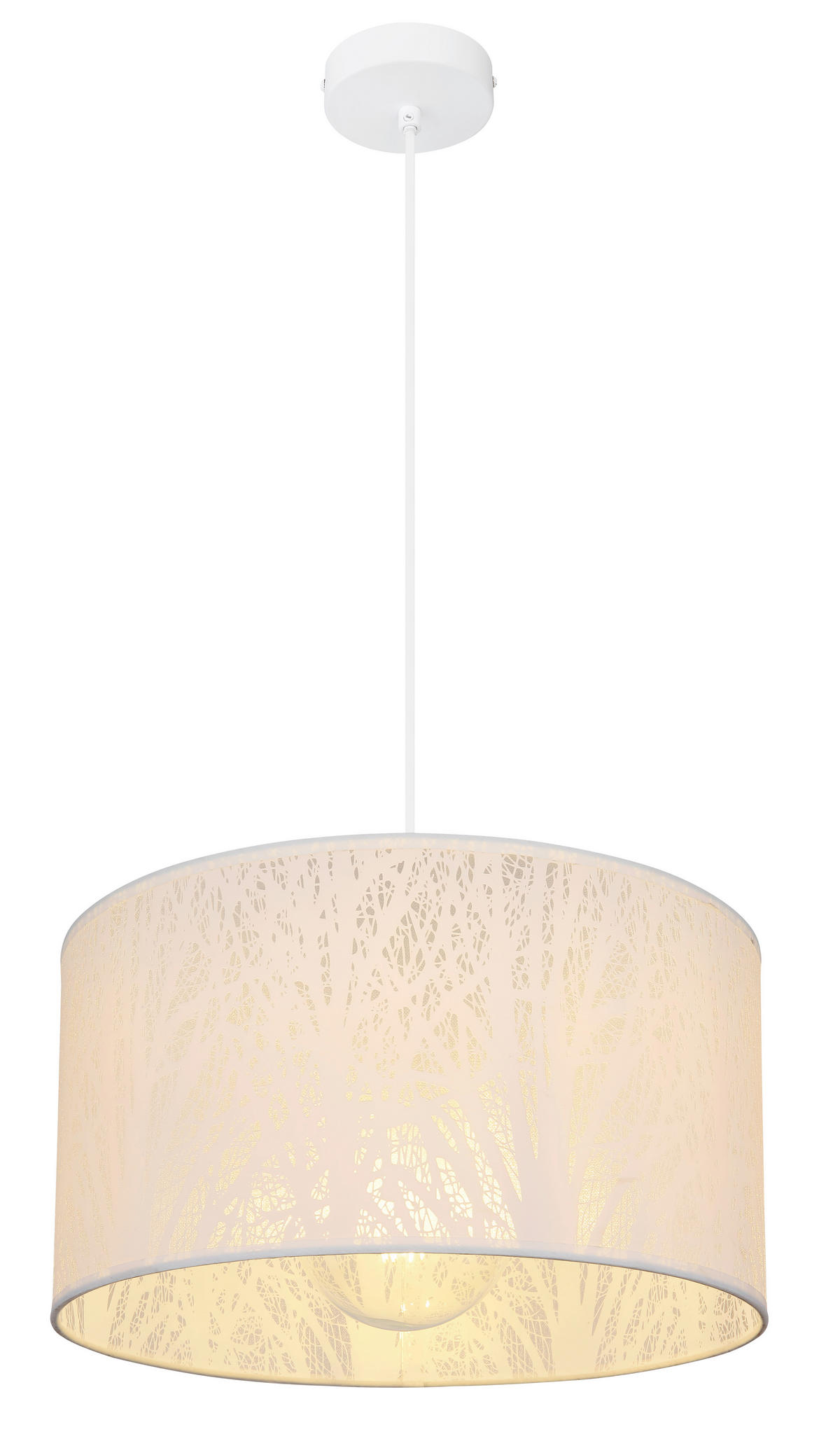 HÄNGELEUCHTE  38/120 cm   - Weiss, Design, Kunststoff/Metall (38/120cm) - Globo