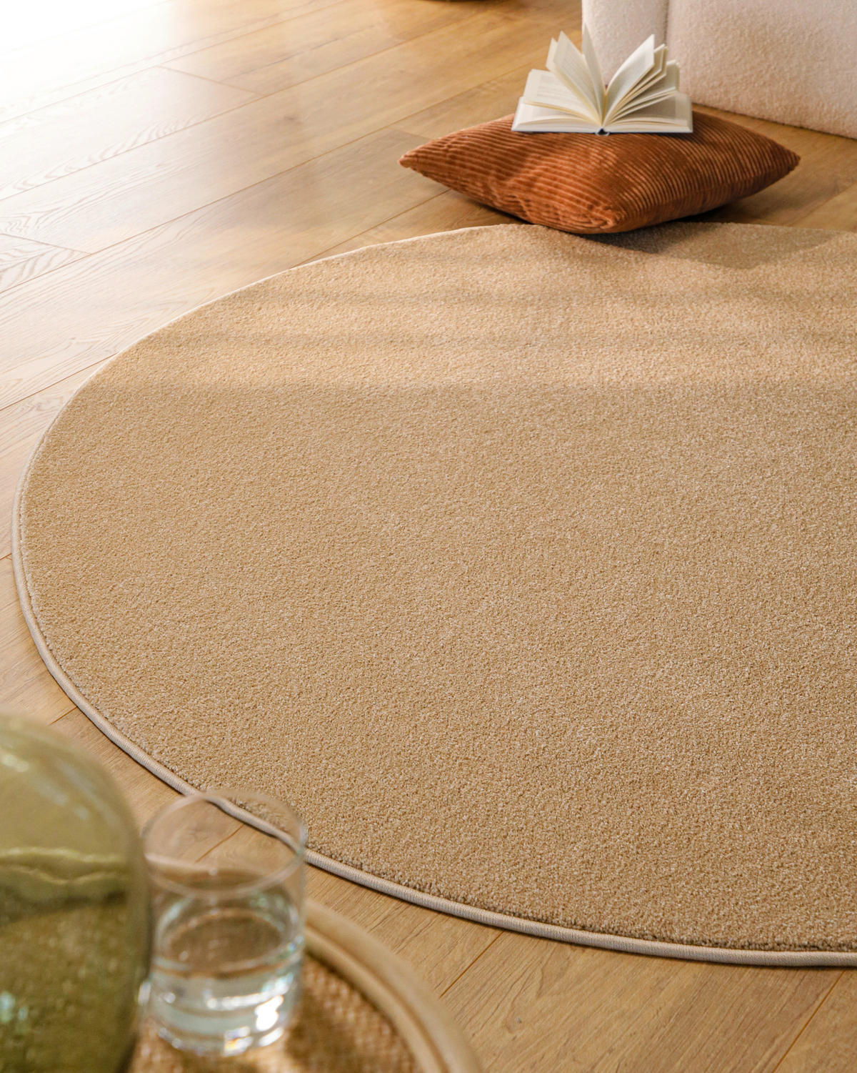 WEBTEPPICH  Wohnzimmer 160 cm Vegas Sandfarben rund  - Sandfarben, Basics, Textil (160cm) - Esprit