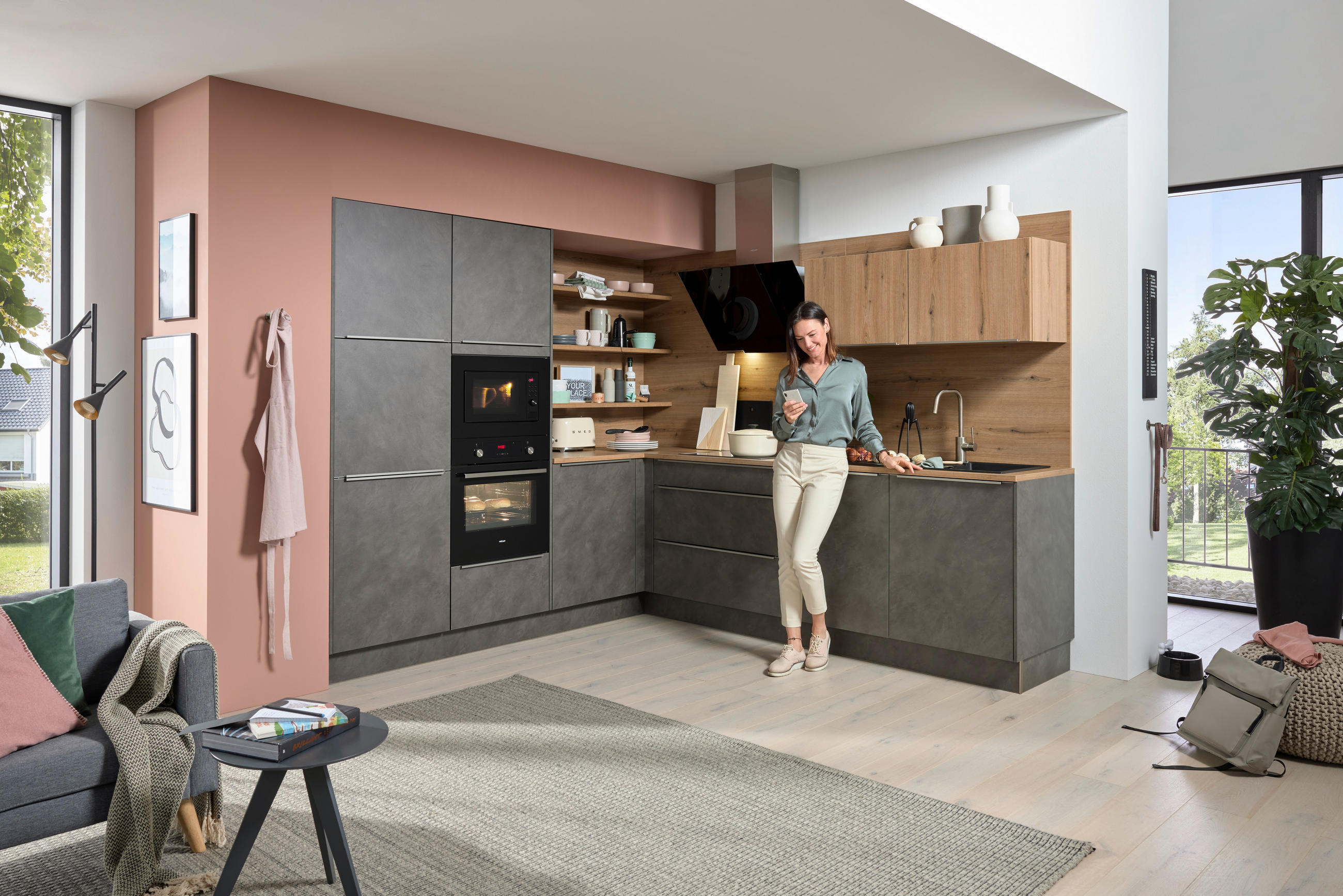 INBYGGNADSKÖK   - Modern, trämaterial - Dieter Knoll