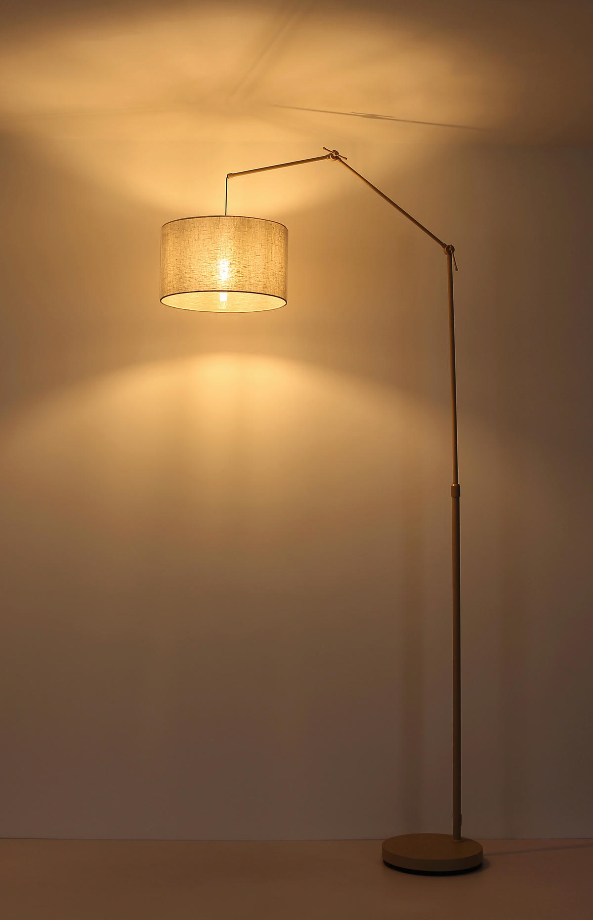 STEHLEUCHTE Rom 112/40/200 cm  - Sandfarben/Beige, Design, Kunststoff/Textil (112/40/200cm) - Globo