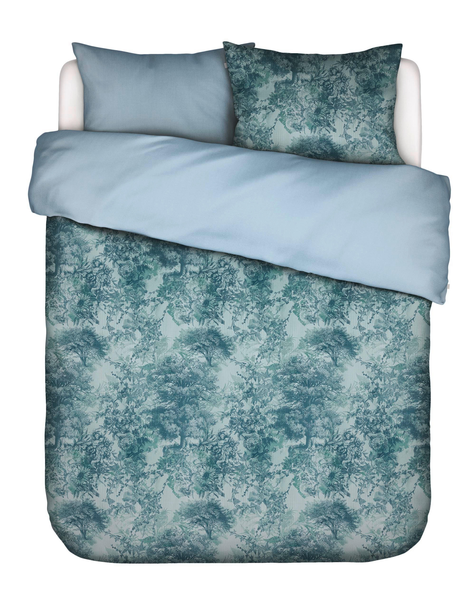 WENDEBETTWÄSCHE H/W 2021 Satin  - Blau, KONVENTIONELL (200/200cm) - Essenza
