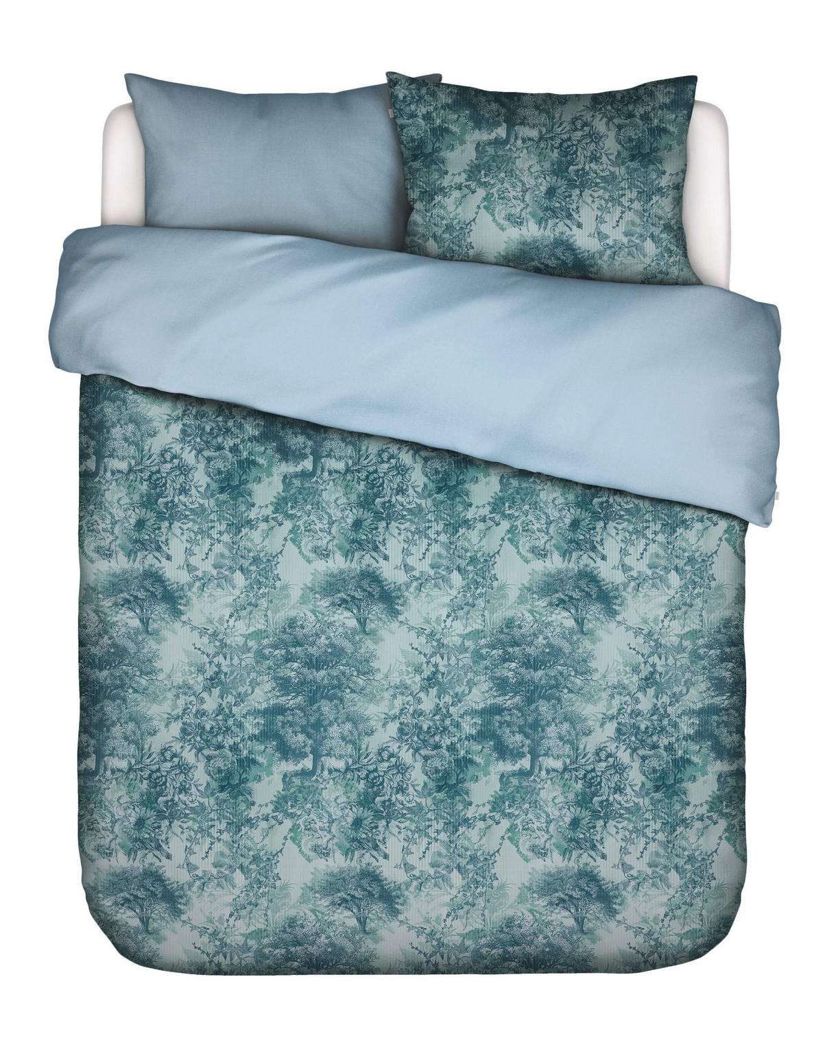 WENDEBETTWÄSCHE H/W 2021 Satin  - Blau, KONVENTIONELL (200/200cm) - Essenza