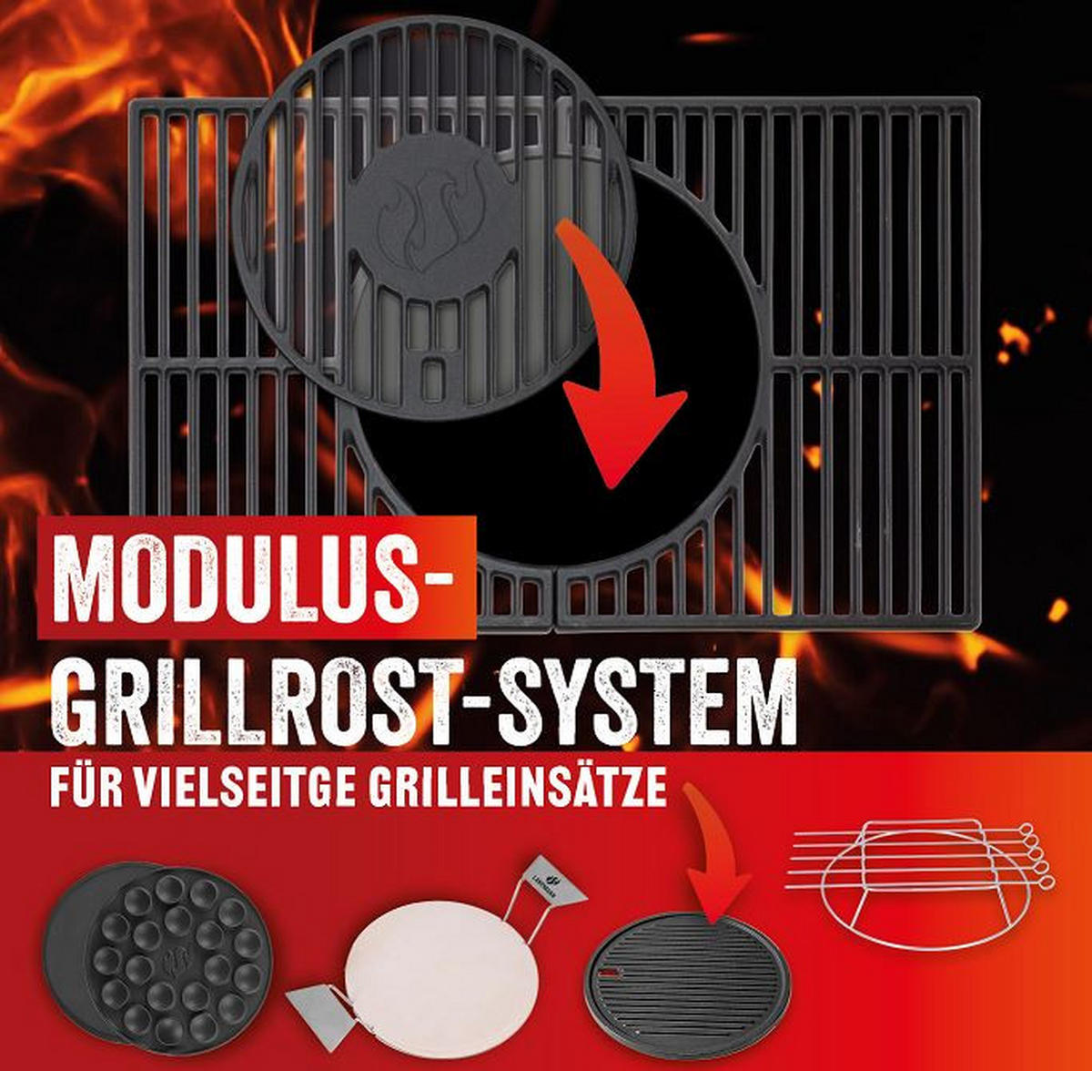 GASGRILL  Grau, Schwarz  - Schwarz/Grau, Basics, Metall (140/120/57cm) - Landmann
