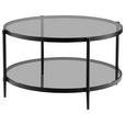 COUCHTISCH in Metall, Glas 80/80/42,5 cm  - Schwarz/Grau, MODERN, Glas/Metall (80/80/42,5cm) - Carryhome