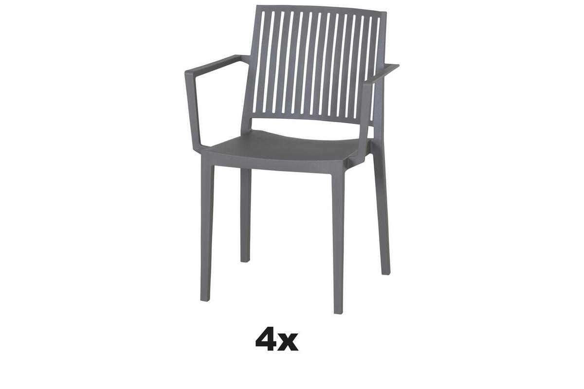 STAPELSTUHL Grau  - Grau, Basics, Kunststoff (57/80/56cm) - Siena Garden