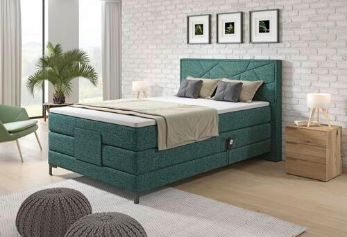 BOXSPRINGBETT 120/200 cm  in Grün  - Schwarz/Grün, KONVENTIONELL, Textil/Metall (120/200cm) - Esposa