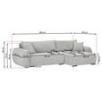 ECKSOFA Grau Flachgewebe Zierkissen, Rückenkissen, Bettkasten, Schlaffunktion, Rücken echt, Liegefläche im Originalstoff  - Schwarz/Grau, KONVENTIONELL, Kunststoff/Textil (145/285cm) - Carryhome