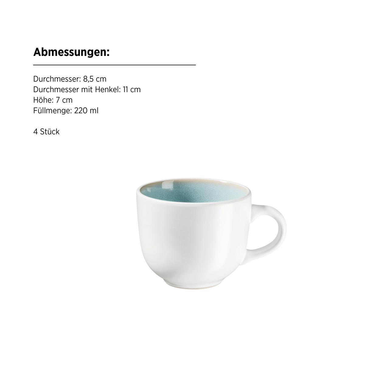 TASSENSET ELEA 8-teilig  - Weiß/Grün, Basics, Keramik - Mäser