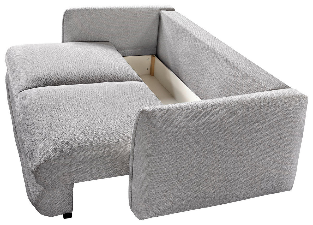 SCHLAFSOFA  mit Liegefunktion, Rücken echt Struktur Grau  - Schwarz/Grau, KONVENTIONELL, Kunststoff/Textil (237/94/117cm) - Carryhome