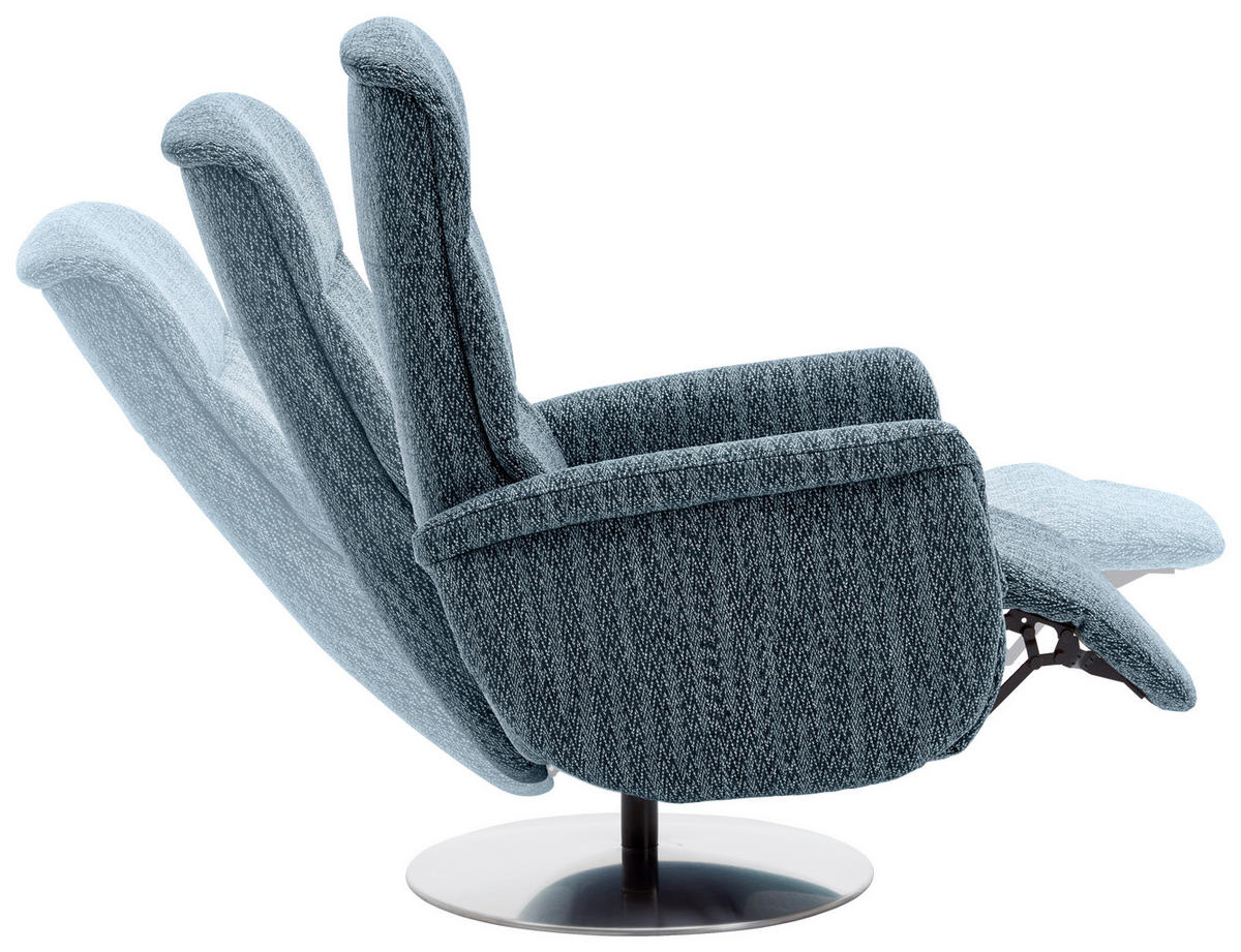 RELAXSESSEL in Textil Dunkelblau  - Edelstahlfarben/Dunkelblau, Design, Textil/Metall (71/112/83cm) - Dieter Knoll