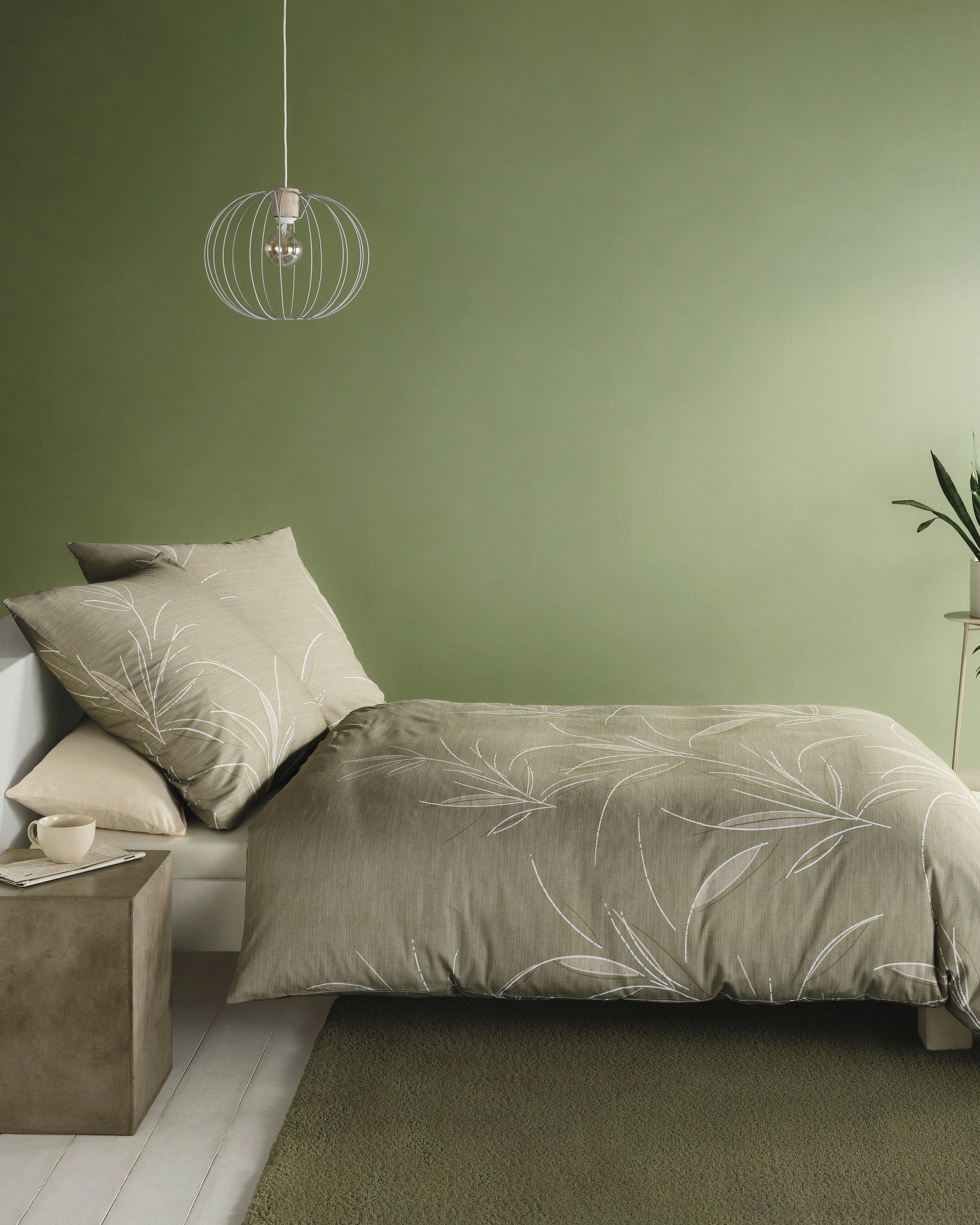 POSTELJNINA Organic 140/220 cm mako saten kaki  - kaki, Konvencionalno, tekstil (140/220cm) - Kaeppel