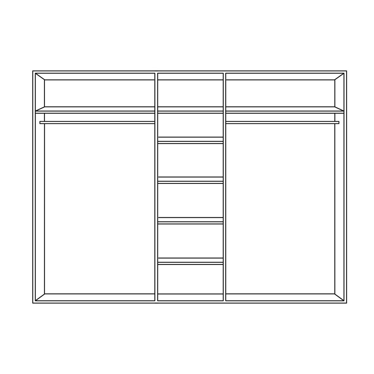DREHTÜRENSCHRANK  in Champagner, Eiche Artisan  - Champagner/Bronzefarben, LIFESTYLE, Glas/Holzwerkstoff (272/228/60cm) - Landscape
